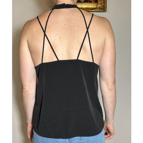 Y2K Express Black Halter Top with Rhinestones Size Medium - Picture 4 of 5